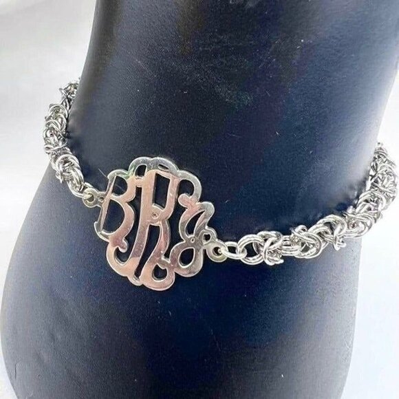 Ak Sterling Silver Turkey Byzantine Bolo Monogram Bracelet - Picture 2 of 7